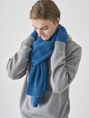［Eco Cashmere］カシミヤ混 リブニットマフラー | STARK | 5G