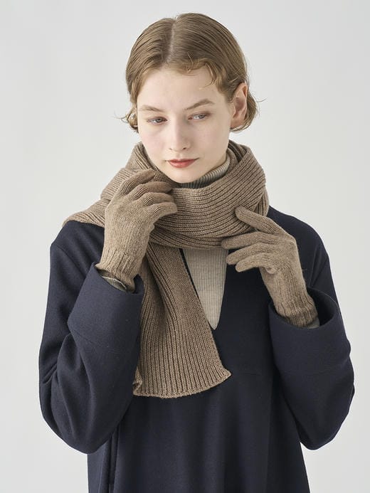 ［Eco Cashmere］カシミヤ混 リブニットマフラー | STARK | 5G 詳細画像 MUSHROOM 2
