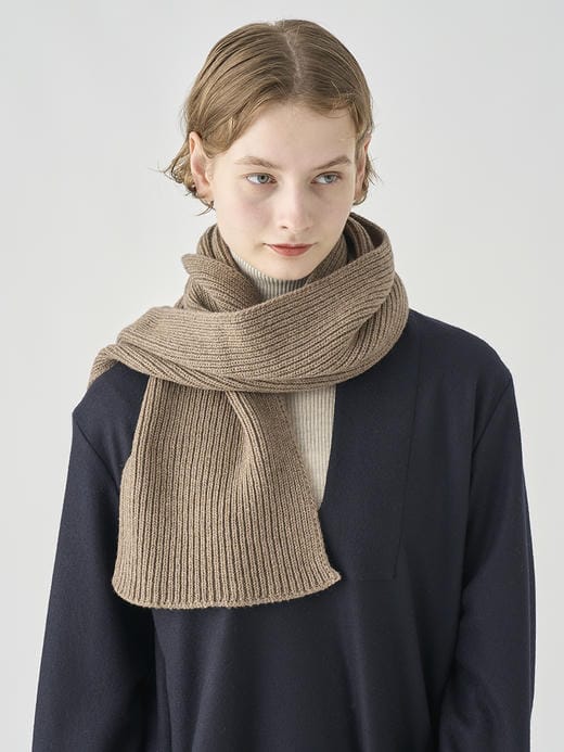 ［Eco Cashmere］カシミヤ混 リブニットマフラー | STARK | 5G 詳細画像 MUSHROOM 3