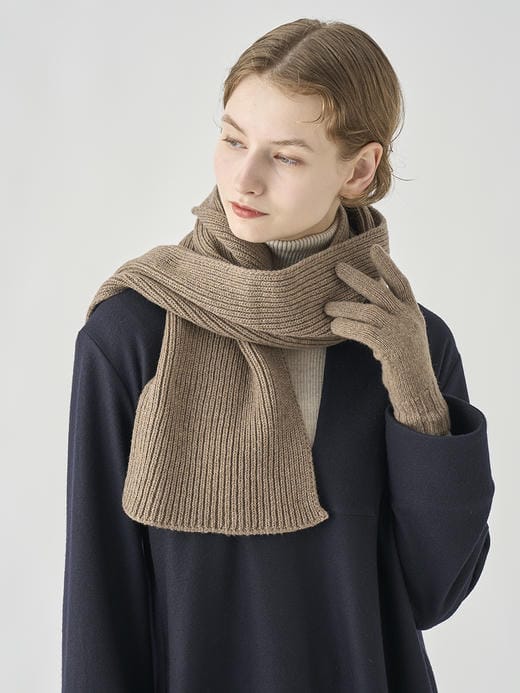 ［Eco Cashmere］カシミヤ混 リブニットマフラー | STARK | 5G 詳細画像 MUSHROOM 4