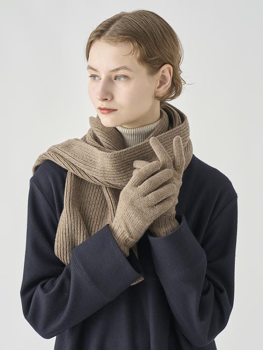 ［Eco Cashmere］カシミヤ混 リブニットマフラー | STARK | 5G 詳細画像 MUSHROOM 5