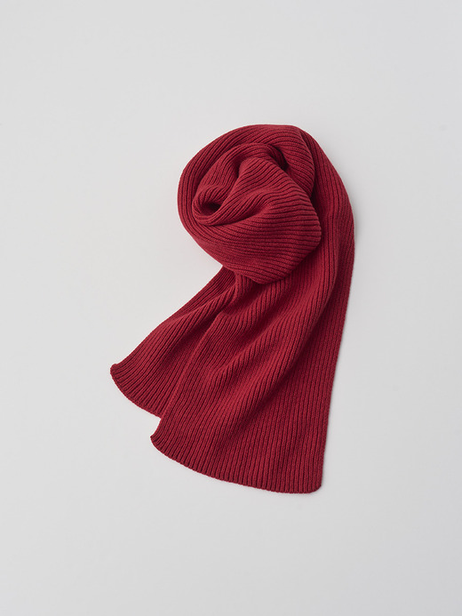 ［Eco Cashmere］カシミヤ混 リブニットマフラー | STARK | 5G 詳細画像 VERMILLION 2