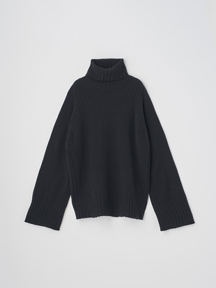 ［Eco Cashmere］カシミヤ混 オーバーサイズタートルネック長袖ニットプルオーバー | TABATHA | 7G