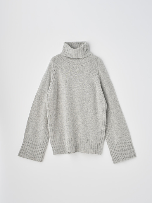 ［Eco Cashmere］カシミヤ混 オーバーサイズタートルネック長袖ニットプルオーバー | TABATHA | 7G 詳細画像 POLAR 2