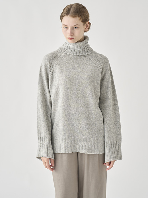 ［Eco Cashmere］カシミヤ混 オーバーサイズタートルネック長袖ニットプルオーバー | TABATHA | 7G 詳細画像 POLAR 3