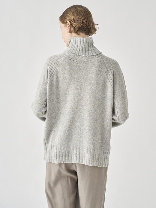 ［Eco Cashmere］カシミヤ混 オーバーサイズタートルネック長袖ニットプルオーバー | TABATHA | 7G 詳細画像 POLAR 5