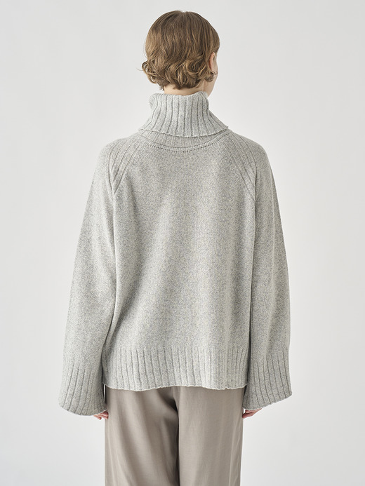 ［Eco Cashmere］カシミヤ混 オーバーサイズタートルネック長袖ニットプルオーバー | TABATHA | 7G 詳細画像 POLAR 6
