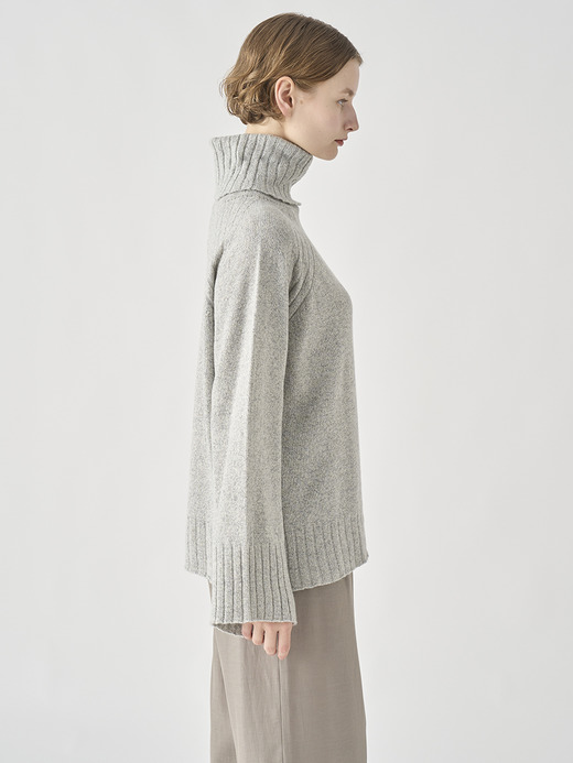 ［Eco Cashmere］カシミヤ混 オーバーサイズタートルネック長袖ニットプルオーバー | TABATHA | 7G 詳細画像 POLAR 7