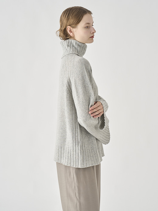 ［Eco Cashmere］カシミヤ混 オーバーサイズタートルネック長袖ニットプルオーバー | TABATHA | 7G 詳細画像 POLAR 8