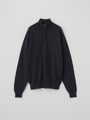 長袖ハーフジップニット | TAPTON | 24G STANDARD FIT
