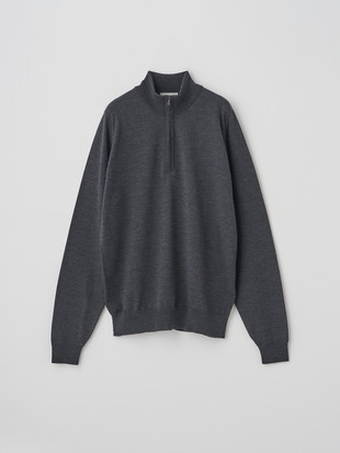 長袖ハーフジップニット | TAPTON | 24G STANDARD FIT