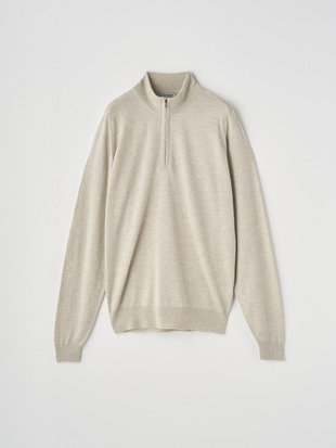 長袖ハーフジップニット | TAPTON | 24G STANDARD FIT