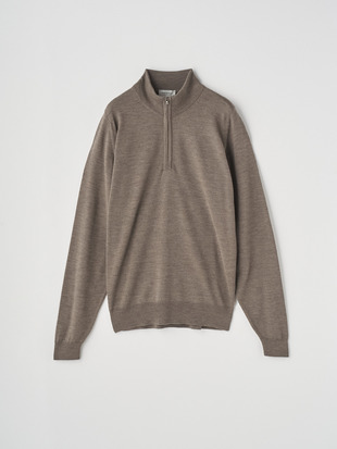 長袖ハーフジップニット | TAPTON | 24G STANDARD FIT