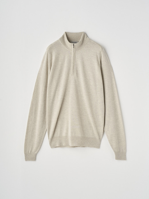 長袖ハーフジップニット | TAPTON | 24G STANDARD FIT 詳細画像 GREY FLEECE 1
