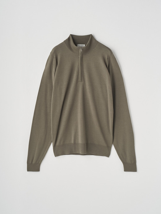 長袖ハーフジップニット | TAPTON | 24G STANDARD FIT 詳細画像 MANSFIELD GREEN 2