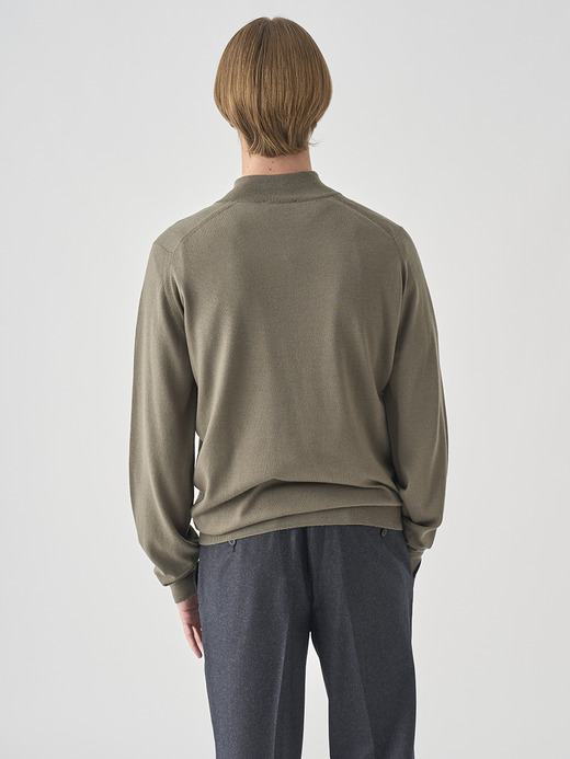 長袖ハーフジップニット | TAPTON | 24G STANDARD FIT 詳細画像 MANSFIELD GREEN 5