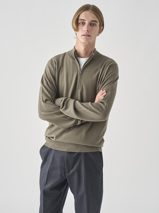 長袖ハーフジップニット | TAPTON | 24G STANDARD FIT 詳細画像 MANSFIELD GREEN 6