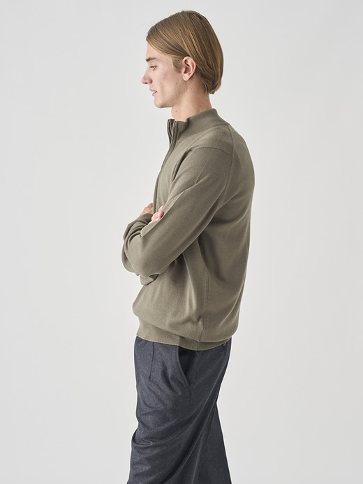 長袖ハーフジップニット | TAPTON | 24G STANDARD FIT 詳細画像 MANSFIELD GREEN 8