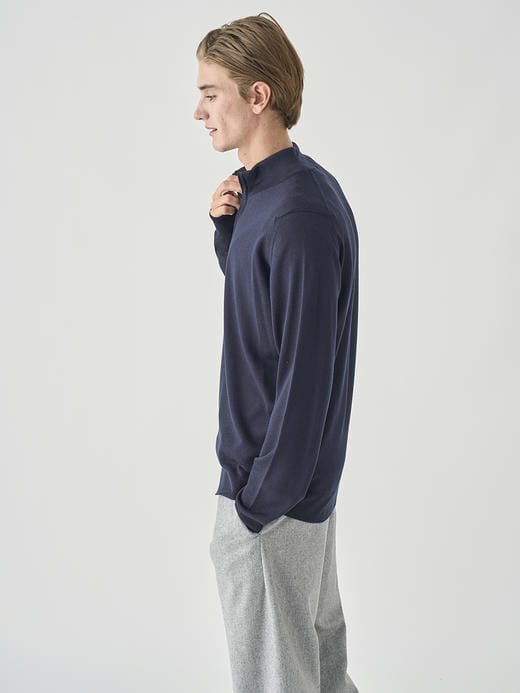 長袖ハーフジップニット | TAPTON | 24G STANDARD FIT 詳細画像 MIDNIGHT 5