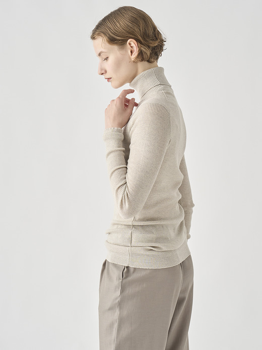 リブタートルネック長袖プルオーバー | VENESSA | 30G 詳細画像 GREY FLEECE 4