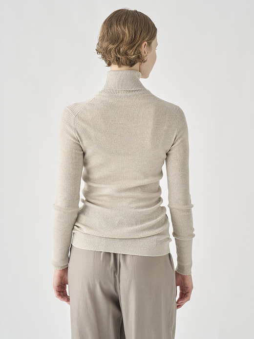 リブタートルネック長袖プルオーバー | VENESSA | 30G 詳細画像 GREY FLEECE 5