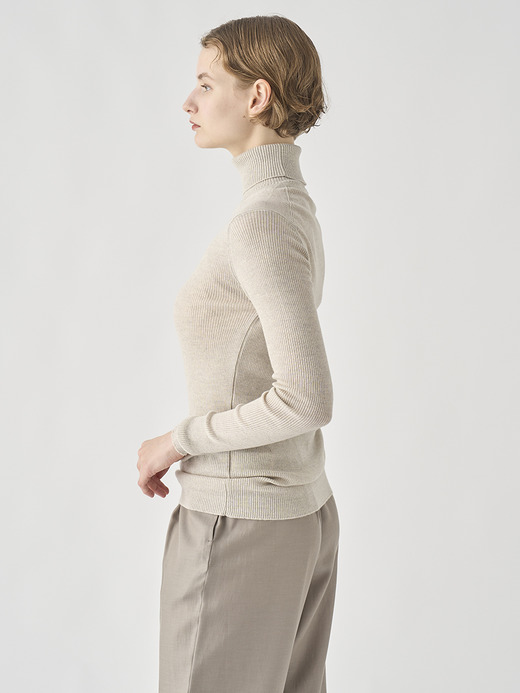 リブタートルネック長袖プルオーバー | VENESSA | 30G 詳細画像 GREY FLEECE 7
