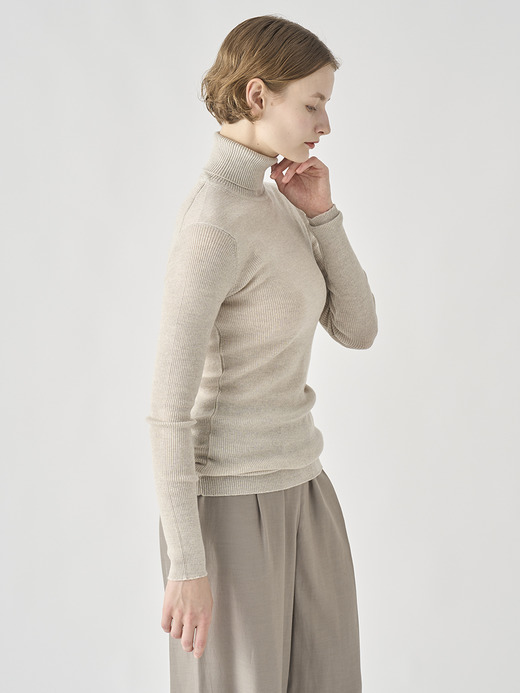 リブタートルネック長袖プルオーバー | VENESSA | 30G 詳細画像 GREY FLEECE 8