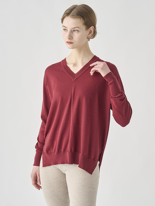長袖 Vネックニット | WHARTON |  30G RELAX FIT