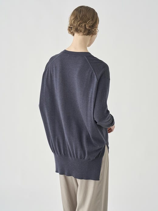長袖 Vネックニット | WHARTON |  30G RELAX FIT 詳細画像 HEPBURN SMOKE 6