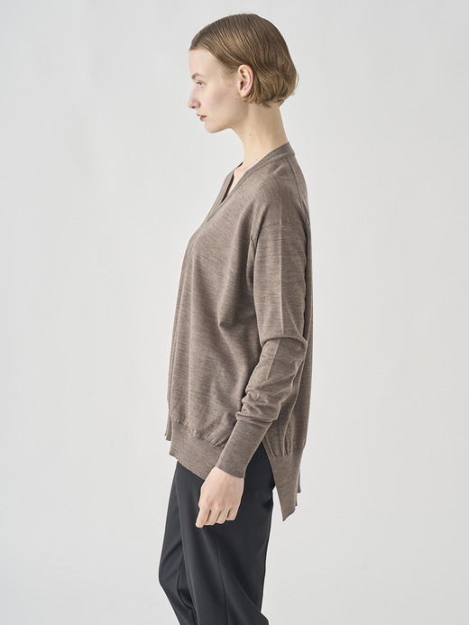長袖 Vネックニット | WHARTON |  30G RELAX FIT 詳細画像 MUSHROOM 4