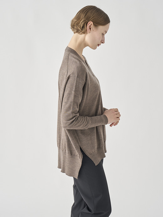 長袖 Vネックニット | WHARTON |  30G RELAX FIT 詳細画像 MUSHROOM 7