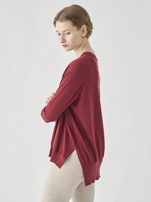 長袖 Vネックニット | WHARTON |  30G RELAX FIT 詳細画像 WOOLF RED 4