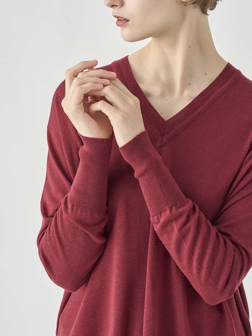 長袖 Vネックニット | WHARTON |  30G RELAX FIT 詳細画像 WOOLF RED 6