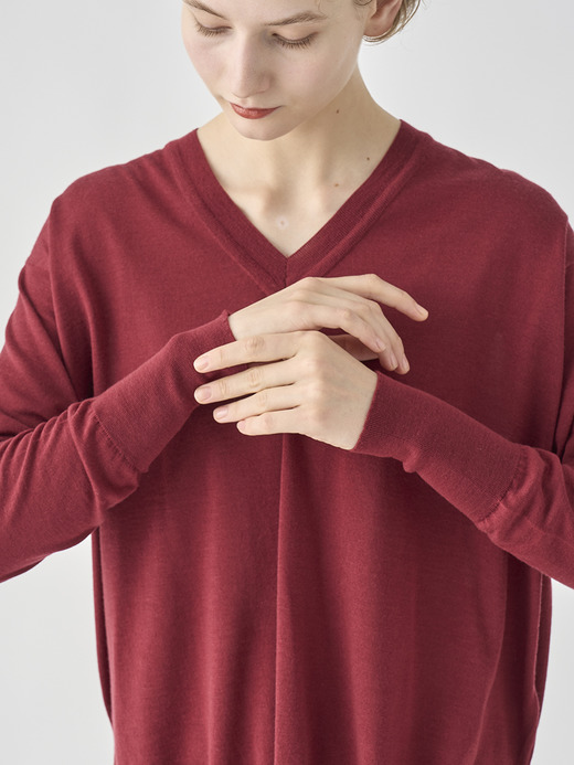 長袖 Vネックニット | WHARTON |  30G RELAX FIT 詳細画像 WOOLF RED 7