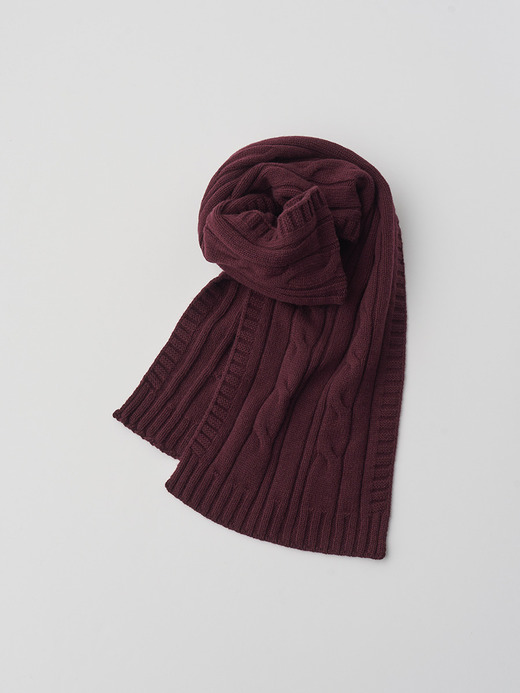 ［Eco Cashmere］カシミヤ混 ケーブル編みニットマフラー | WOOTON | 5G 詳細画像 CHICORY 2