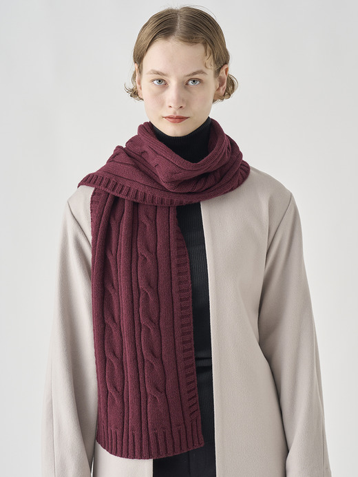 ［Eco Cashmere］カシミヤ混 ケーブル編みニットマフラー | WOOTON | 5G 詳細画像 CHICORY 5