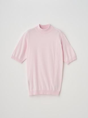 モックネック半袖コットンニットＴシャツ | ARBER | 30G MODERN FIT
