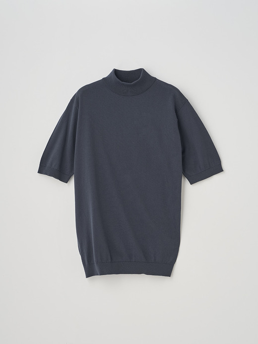 モックネック半袖コットンニットＴシャツ | ARBER | 30G MODERN FIT 詳細画像 FLINT 2