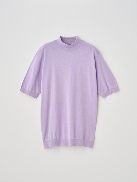 モックネック半袖コットンニットＴシャツ | ARBER | 30G MODERN FIT 詳細画像 LILAC BREEZE 1