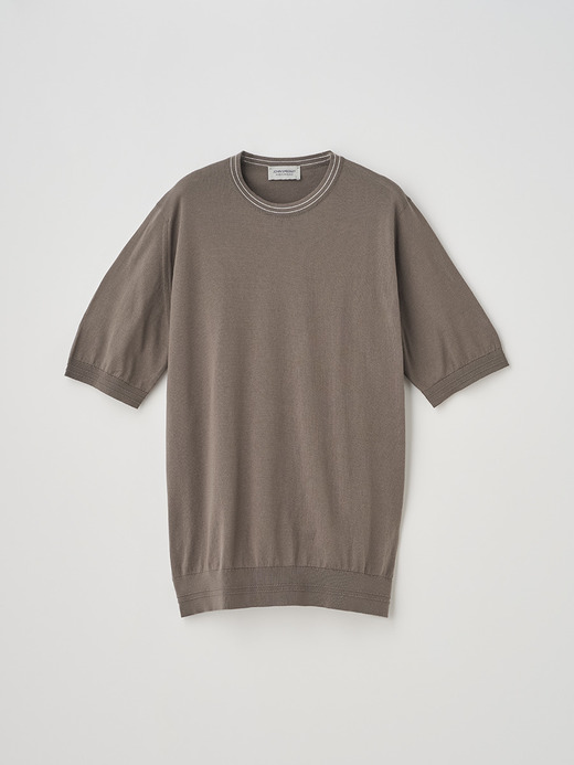 ティッピング半袖コットンニットＴシャツ | ASA | 30G EASY FIT 詳細画像 NO4(ASA) 2