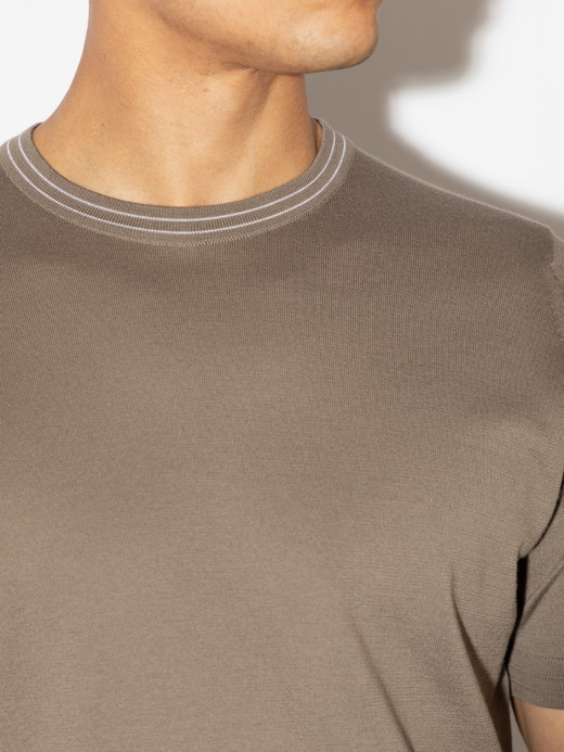ティッピング半袖コットンニットＴシャツ | ASA | 30G EASY FIT 詳細画像 NO4(ASA) 5