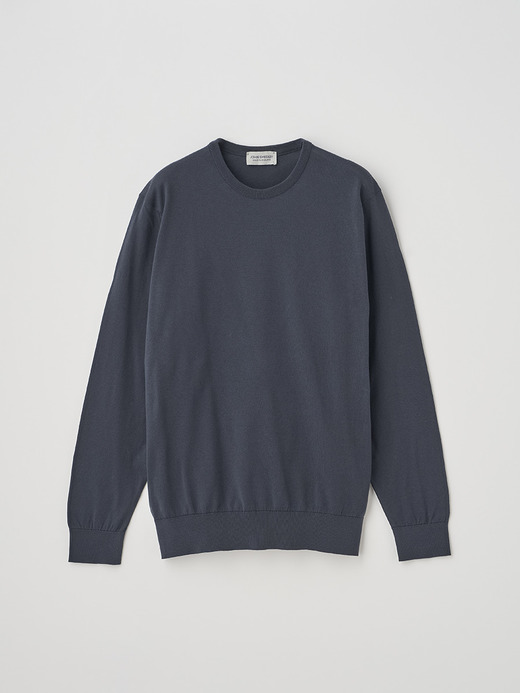クルーネック長袖コットンニットプルオーバー | DAVID | 30G MODERN FIT 詳細画像 FLINT 2