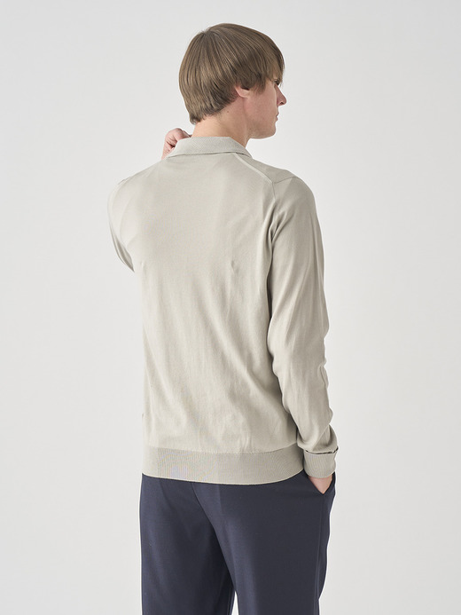 長袖コットンニットクラシックポロシャツ | FINCHLEY | 30G EASY FIT 詳細画像 PARCHMENT 5