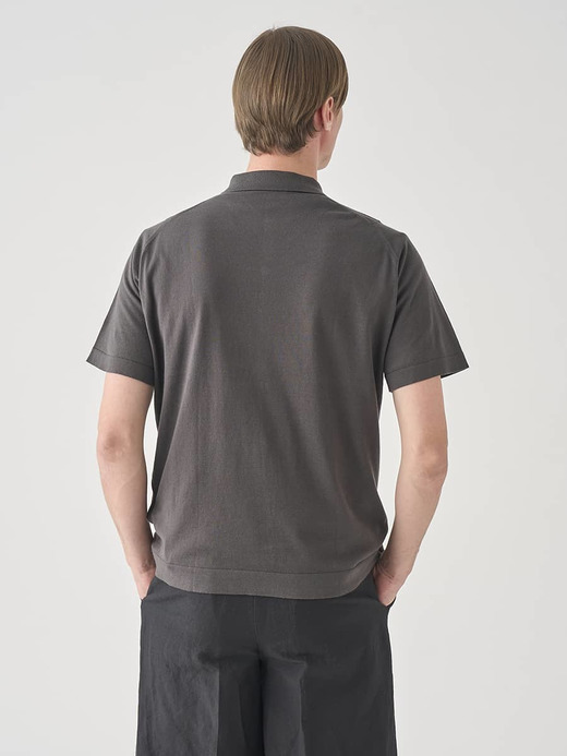 ウェルトヘム半袖コットンニットシャツカーディガン | FOLKE | 30G EASY FIT 詳細画像 CHOCOLAT 7