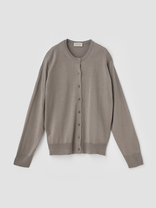 ［LUXURY FIBRES］カシミヤシルク長袖ニットカーディガン | HAIZEL | 30G 詳細画像 OYSTER 2