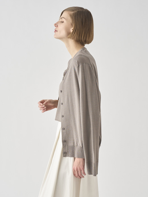 ［LUXURY FIBRES］カシミヤシルク長袖ニットカーディガン | HAIZEL | 30G 詳細画像 OYSTER 6