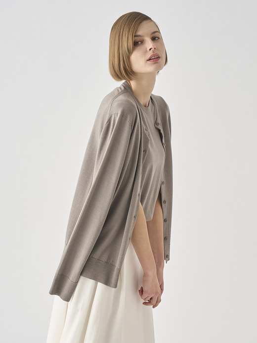 ［LUXURY FIBRES］カシミヤシルク長袖ニットカーディガン | HAIZEL | 30G 詳細画像 OYSTER 8