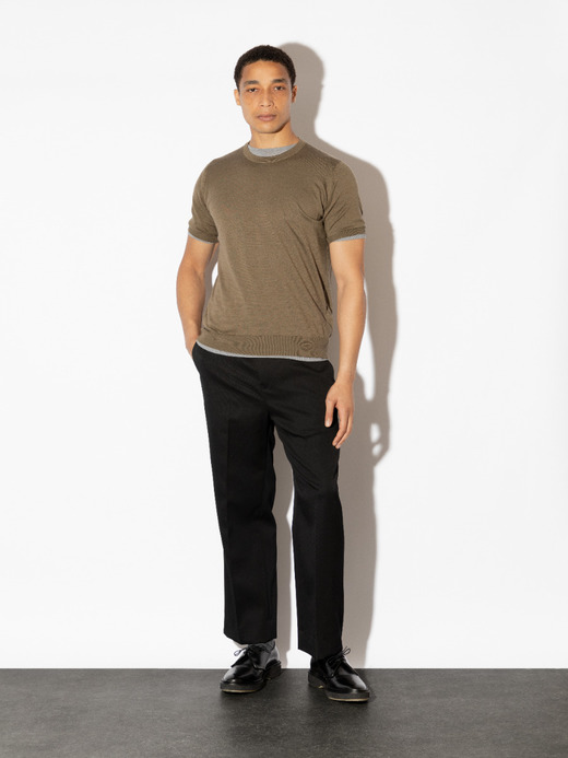 [Anglo Indian Gauze] クルーネックニットＴシャツ | HILCOTE | 30G EASY FIT 詳細画像 SEPIA 3