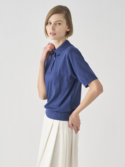 半袖コットンニットポロシャツ | JILL | 30G COMMON FIT 詳細画像 FRENCH NAVY 7