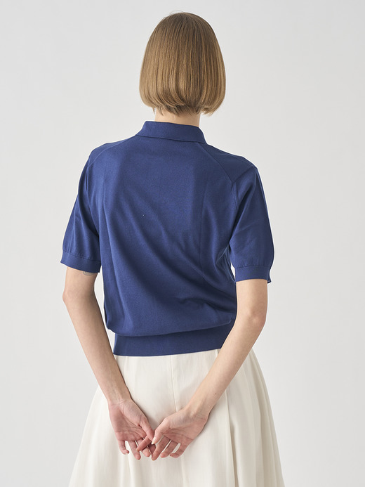 半袖コットンニットポロシャツ | JILL | 30G COMMON FIT 詳細画像 FRENCH NAVY 8